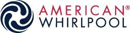 American Whirlpool logo with blue swirl icon and red text on white background