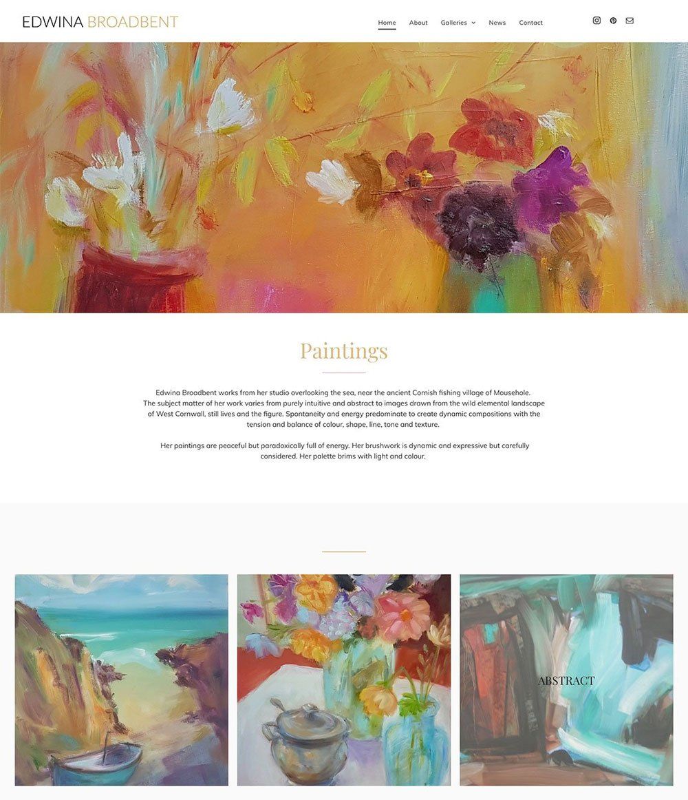 Edwina Broadbent website design development