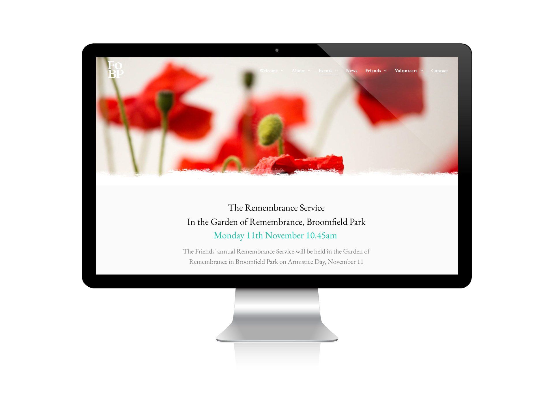 FoBP Memorial page on Desktop