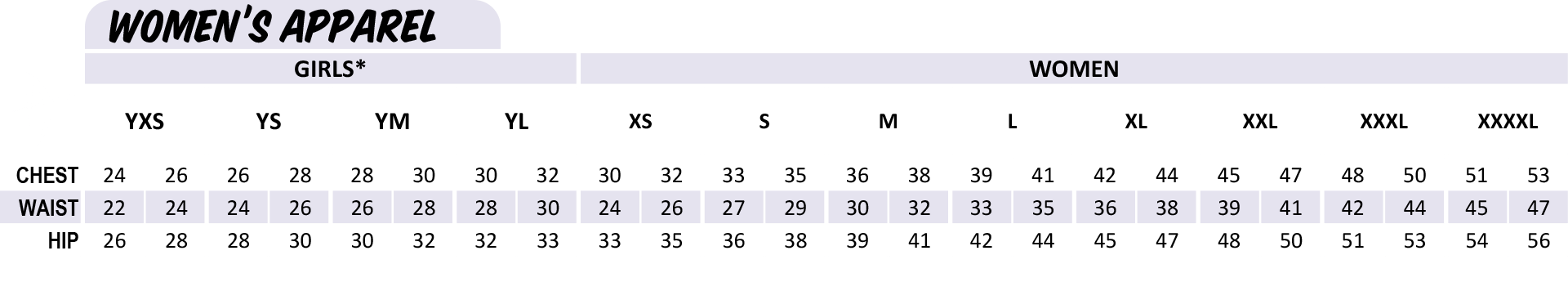 BRUTE Size Chart - Men, Boys, Girls, Women