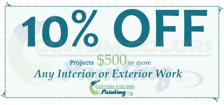 A coupon for 10 % off any interior or exterior work