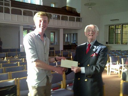 Morpeth Music Society 2018 Scott Martin receiving cheque
