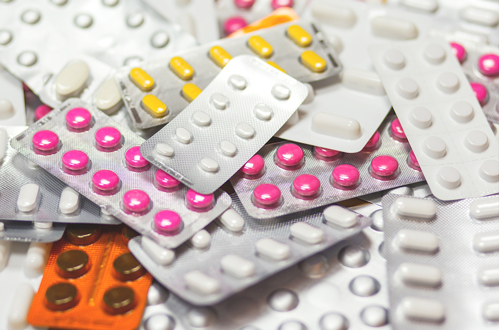 Pills in Blister Pack Packets of pills in a blister pack