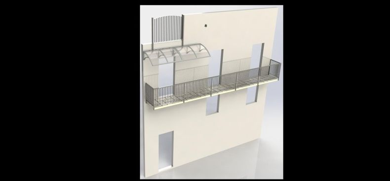 Tettoia in acciaio e plexiglass