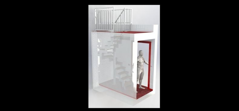 Scala con parapetto per interni
