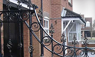 Gate and railing