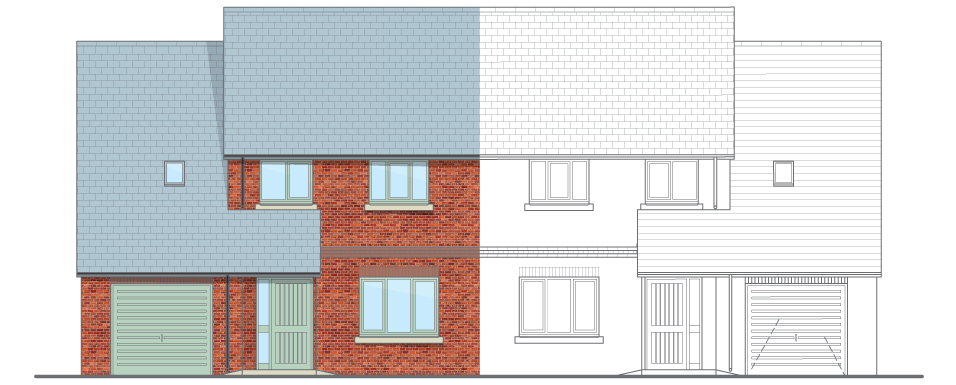 Artist’s impression of Bronllys, a 3-bed semi-detached property in Y Maes, Beulah.