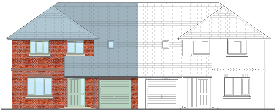 Artist’s impression of Montgomery, a 3-bed semi-detached property in Y Maes, Beulah.