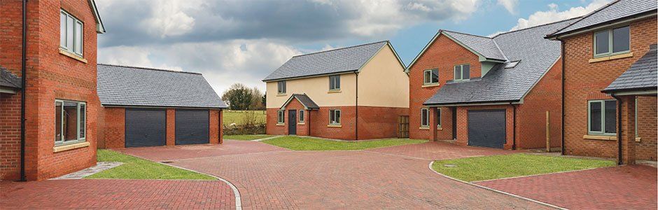 A street view of four properties from Phase 1 build.