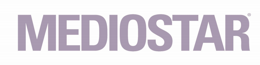 Das Wort „Mediostar“ steht in violetten Buchstaben auf weißem Hintergrund.