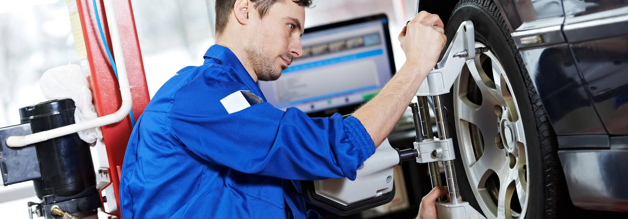 Professional performing wheel alignment in Lorain, OH