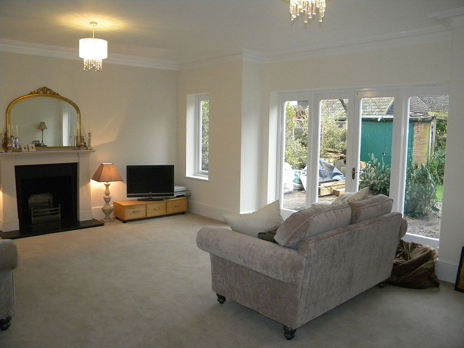 Renovation of a modern lounge.