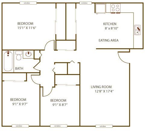 3 Bed 1 Bath
