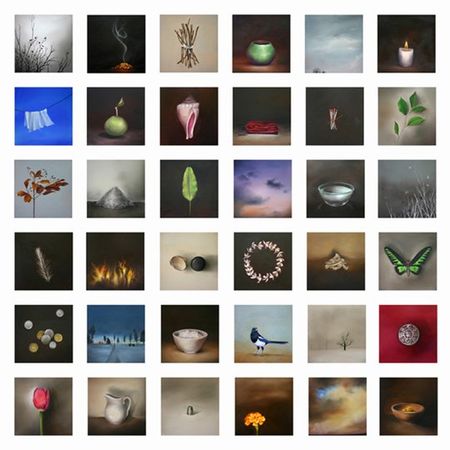 Compendium, 48 inches by 48 inches, oil on panel