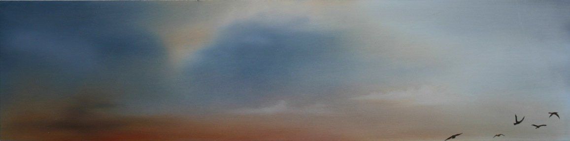 Sky Stones, 2019, 6 inches by 24 inches, oil on panel