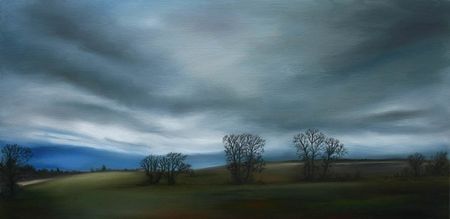 Winter Landscape, 12 inches by 24 inches, oil