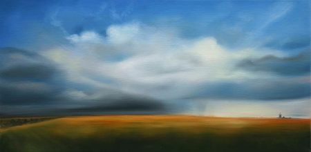 Yellow Field, 12 inches by 24 inches, oil