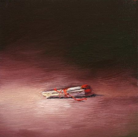 Matches,  8 inches by 8 inches, oil