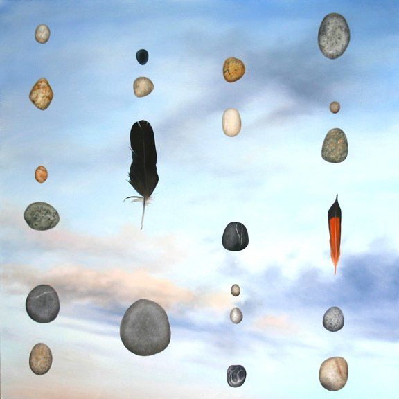 Sky Stones, 2019, 6 inches by 24 inches, oil on panel