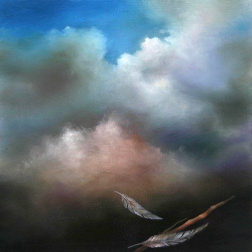 Floating,  8 inches by 8 inches, oil on panel