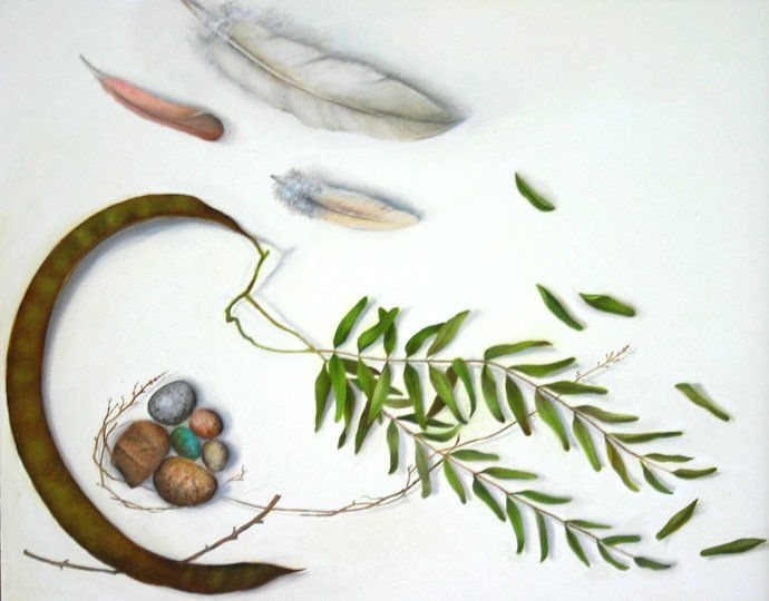 Nest Number 10, 2018,11 inches by 14 inches, oil on panel