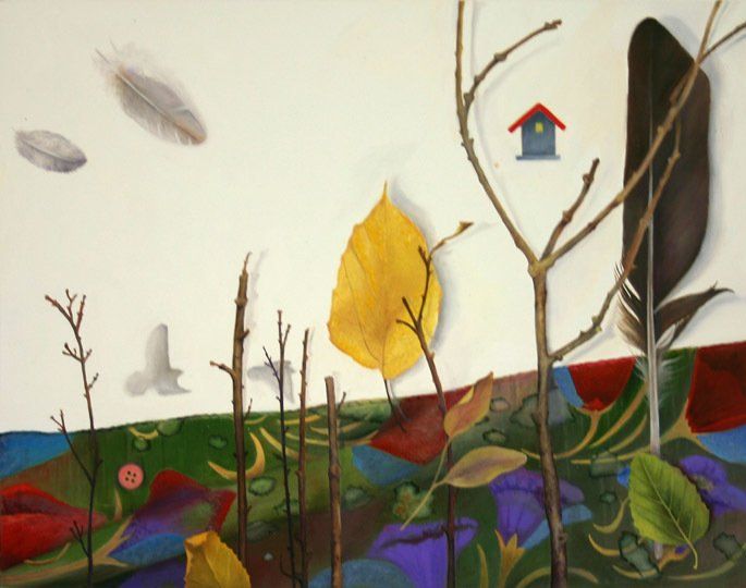 Nest Number 14, 2018,11 inches by 14 inches, oil on panel