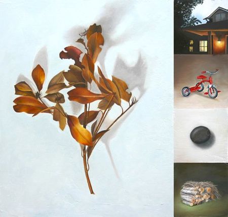 Red Tricycle, 20 inches by 21 inches, oil on panel