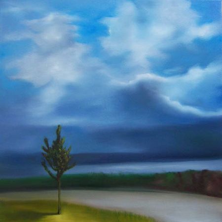 Small Tree, 20 inches by 22 inches, oil