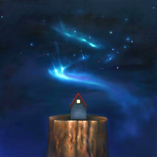 The Northern Lights, 18 inches by 18 inches, oil on panel