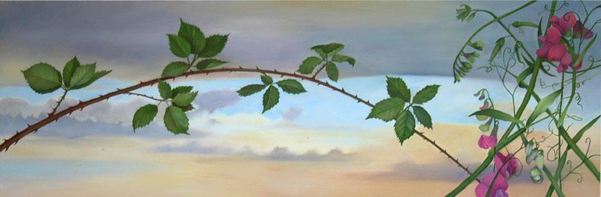 Sky Stones, 2019, 6 inches by 24 inches, oil on panel