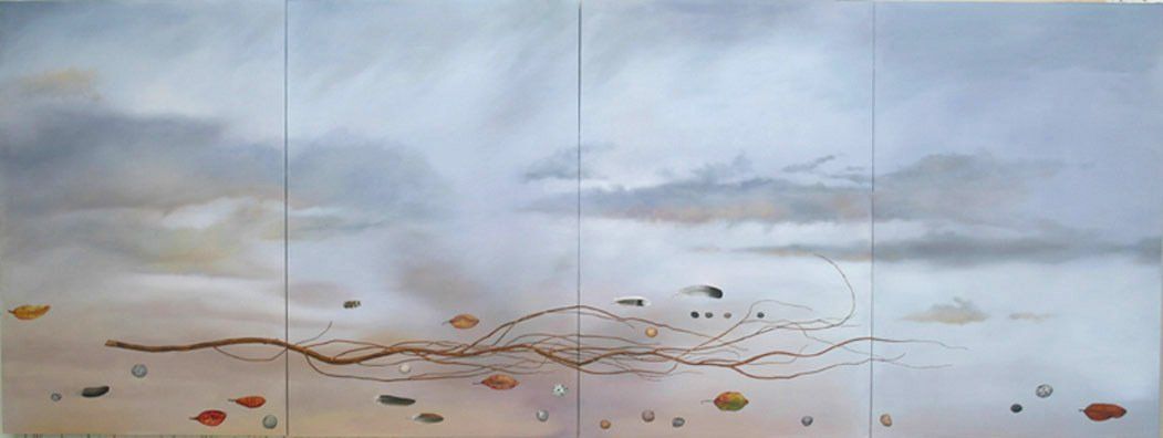 Sky Stones, 2019, 6 inches by 24 inches, oil on panel