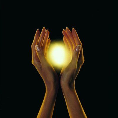 lighted hands