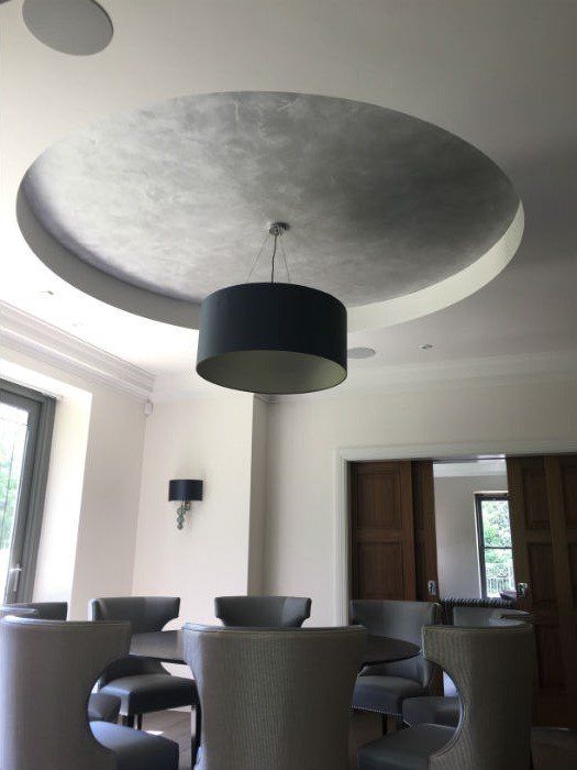 venetian plastery grey minimalist living room