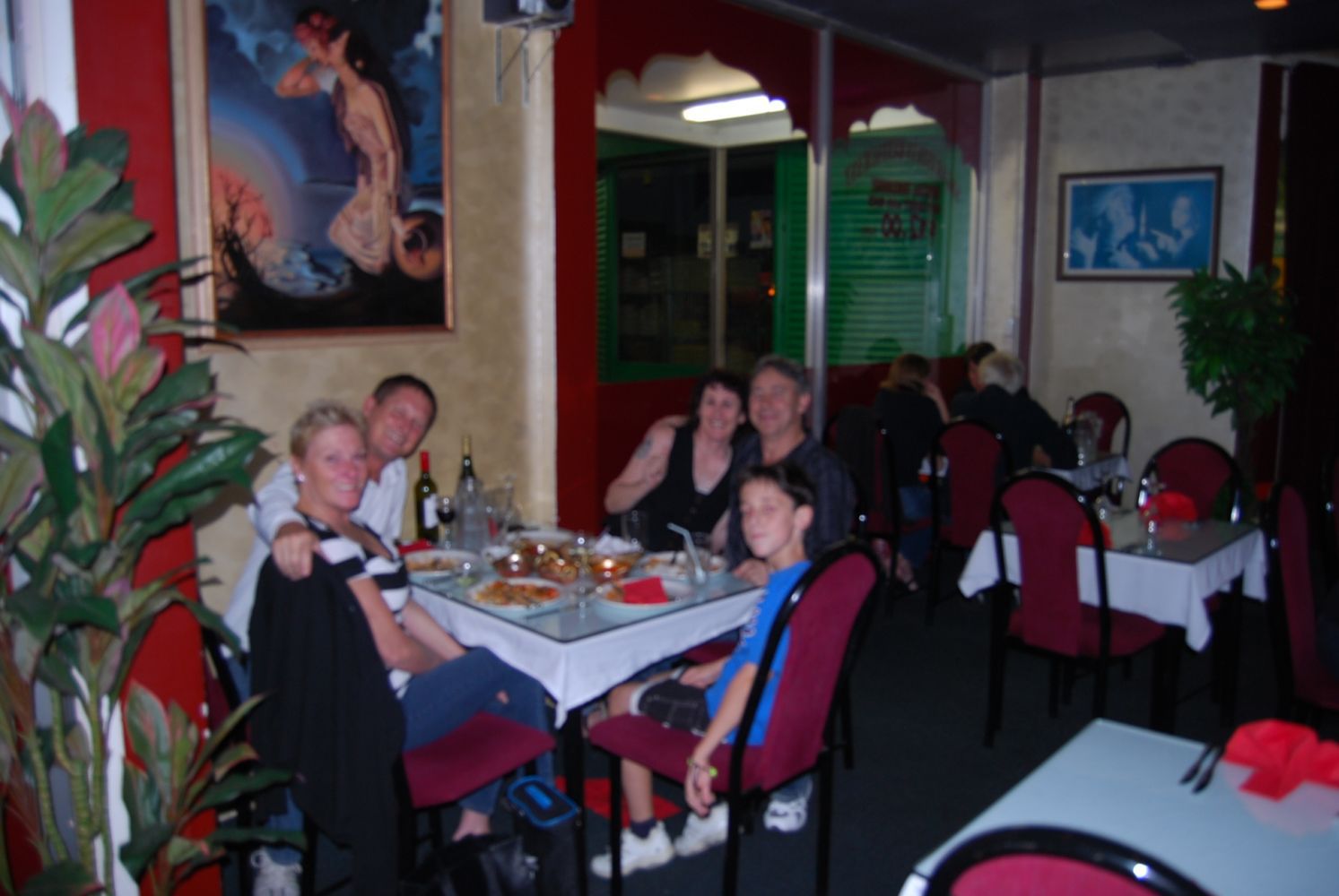 Family enjoying their dinner