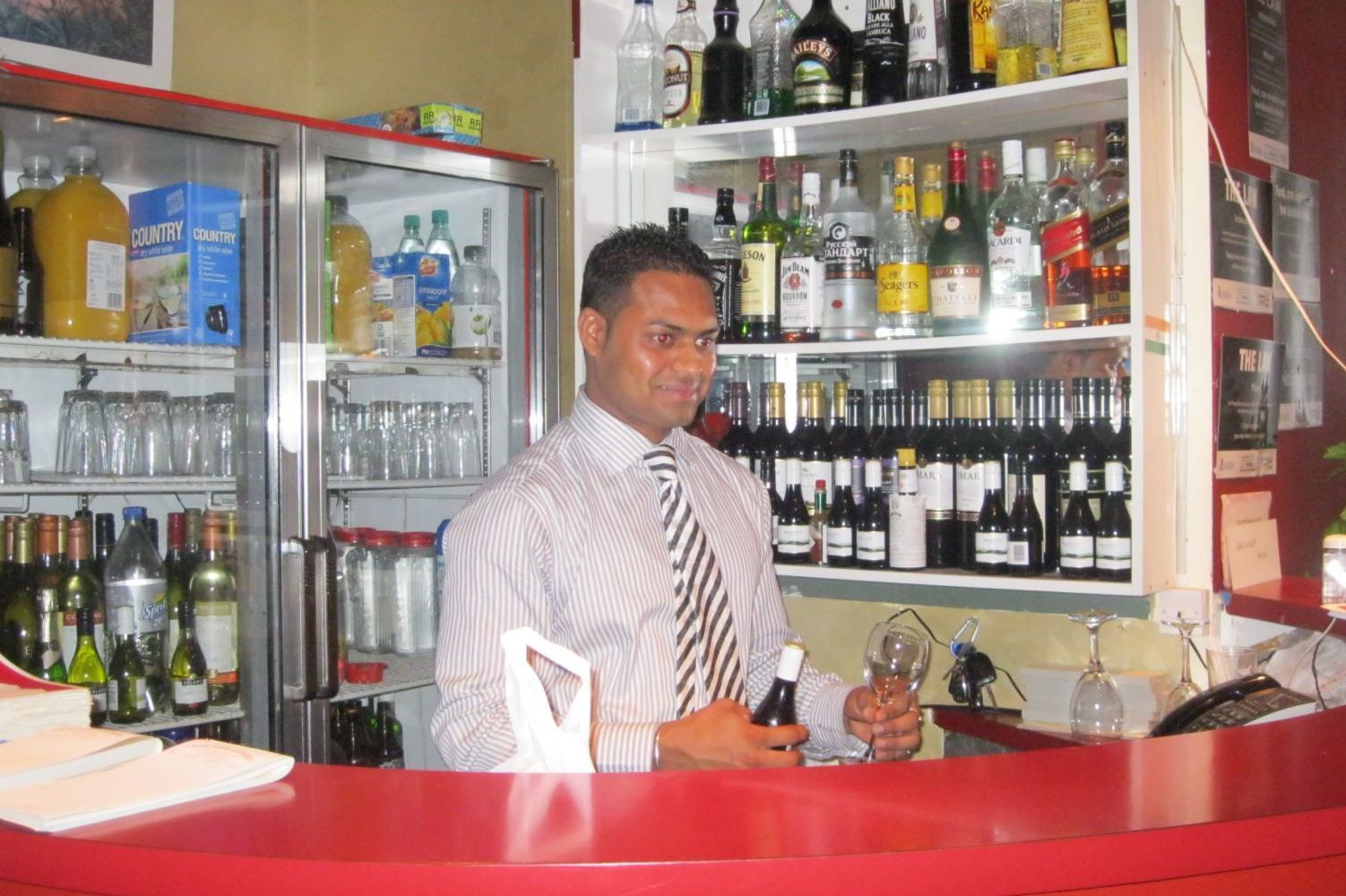 Behind the bar