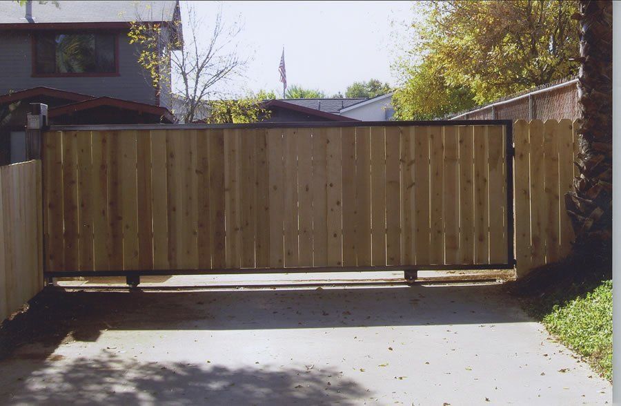 Wooden Type Main Gate — Ste. K Santee, CA — Sam's Fencing Inc.