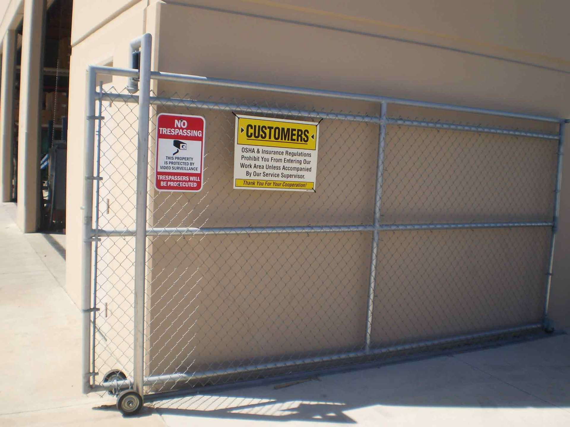 Chain Link Fence Entrance — Ste. K Santee, CA — Sam's Fencing Inc.