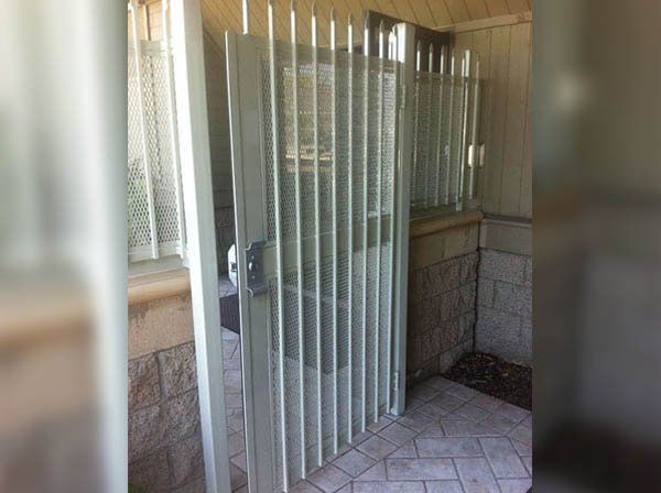 White Colored Entry Gate — Ste. K Santee, CA — Sam's Fencing Inc.