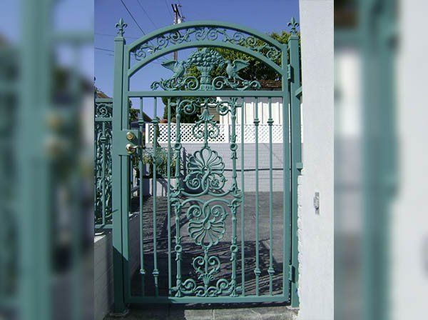 Green Colored Iron Gate — Ste. K Santee, CA — Sam's Fencing Inc.