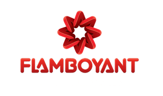 Um logotipo extravagante com uma estrela vermelha no meio