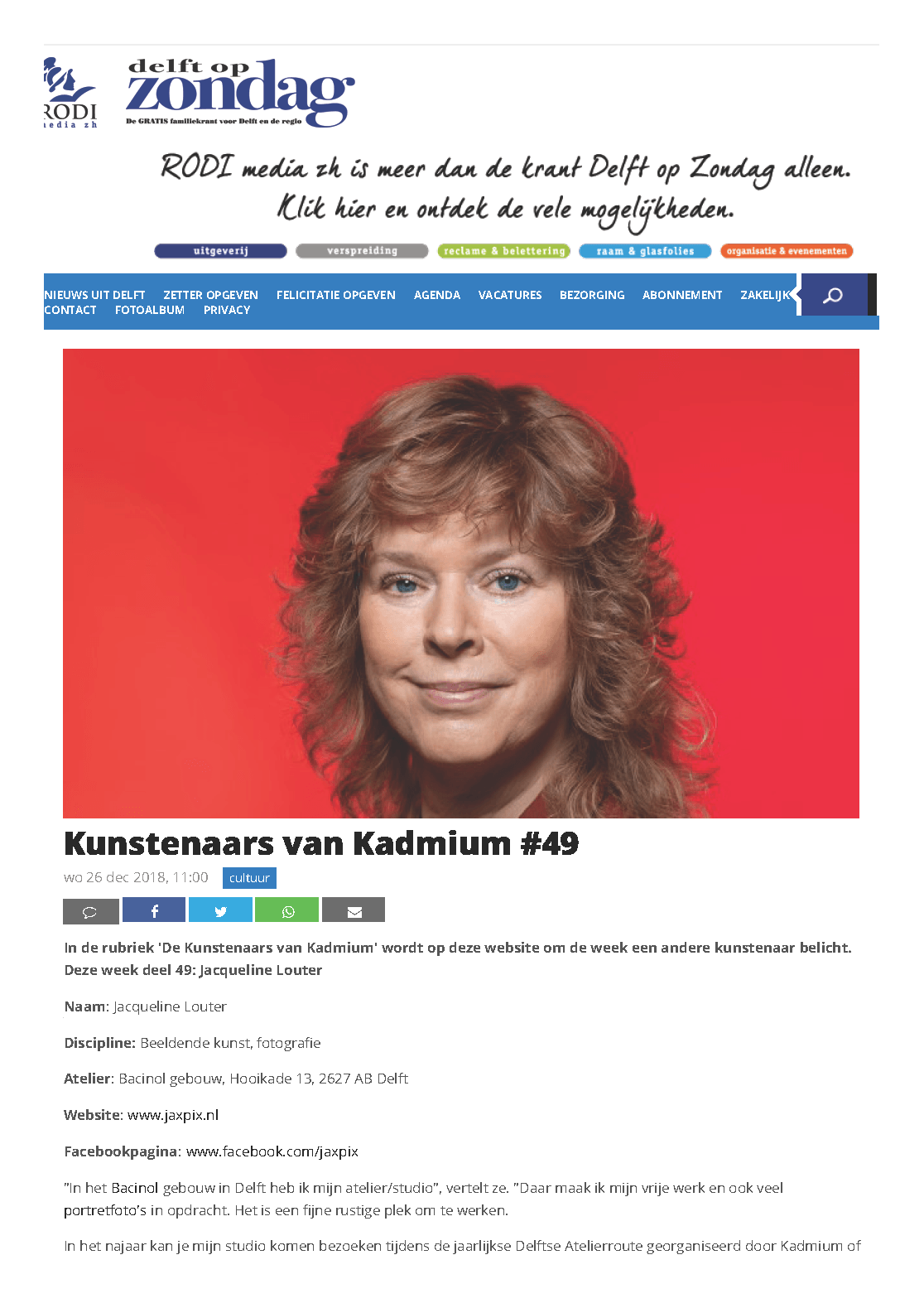 Artikel in Delft op Zondag