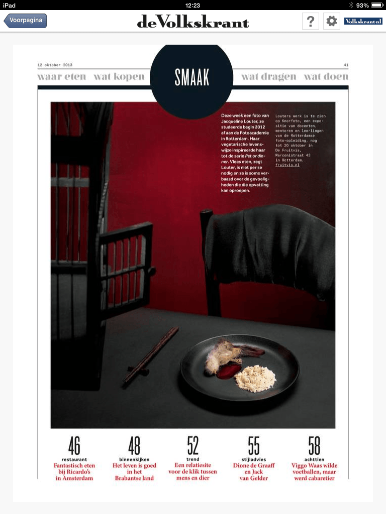 Pet or Dinner - Jacqueline Louter - Volkskrant