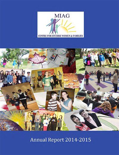 The cover of the miag annual report for 2014-2015