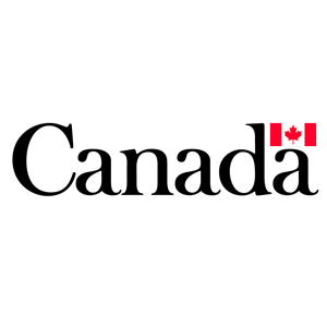 A logo for canada with a canadian flag on it