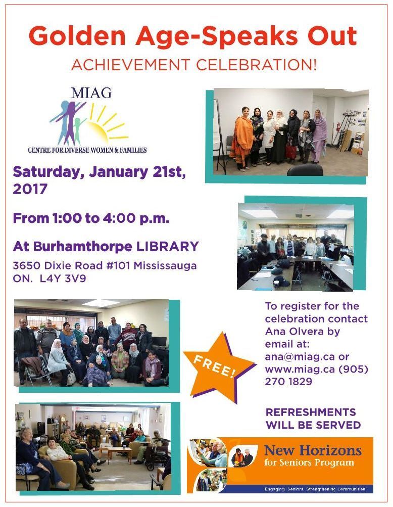 A poster for the golden age speaks out achievement celebration