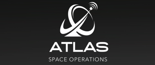 A black and white logo for atlas space operations