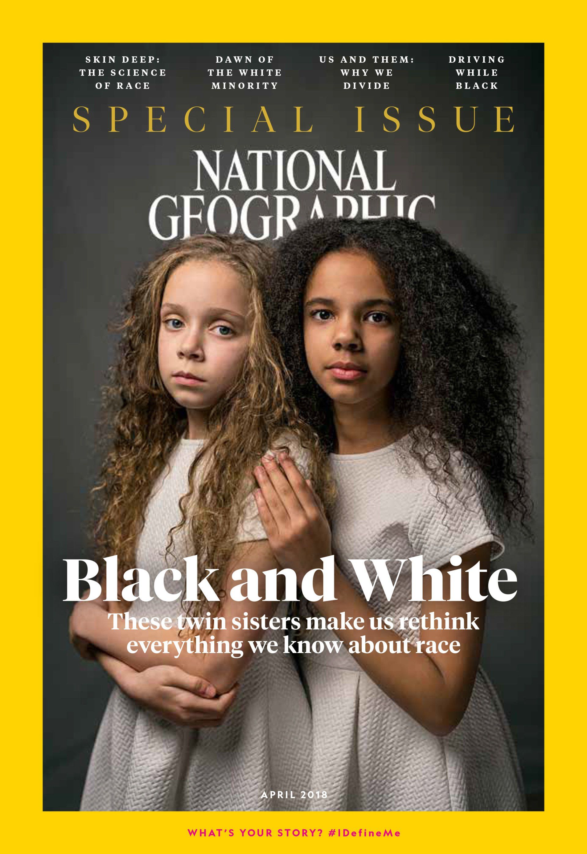 Two young girls are on the cover of a national geographic magazine.