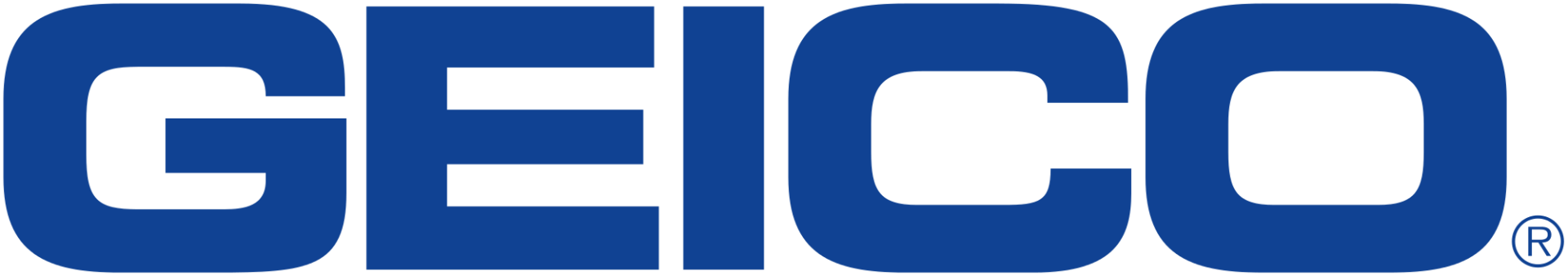 GEICO logo in blue lettering on a white background