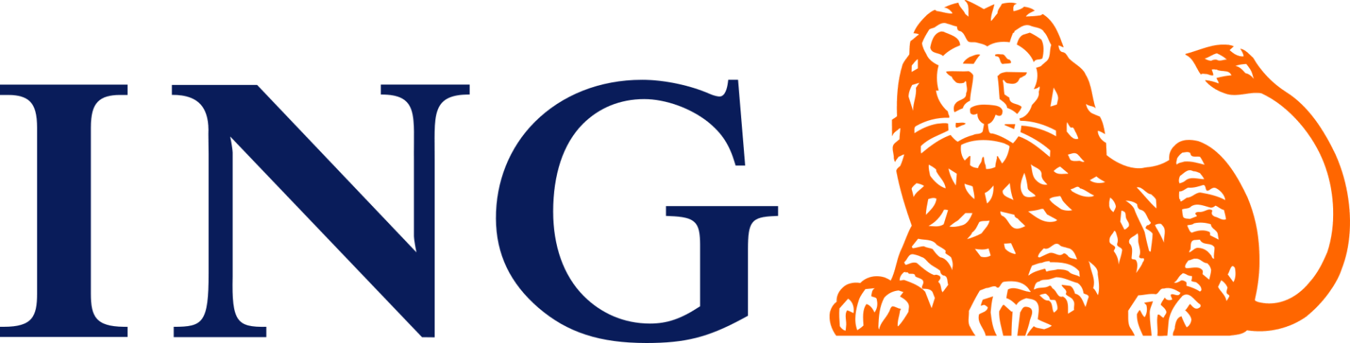 ING logo with blue letters and an orange lion emblem on a white background