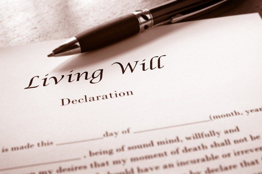 Closeup of a Living Will document and pen.